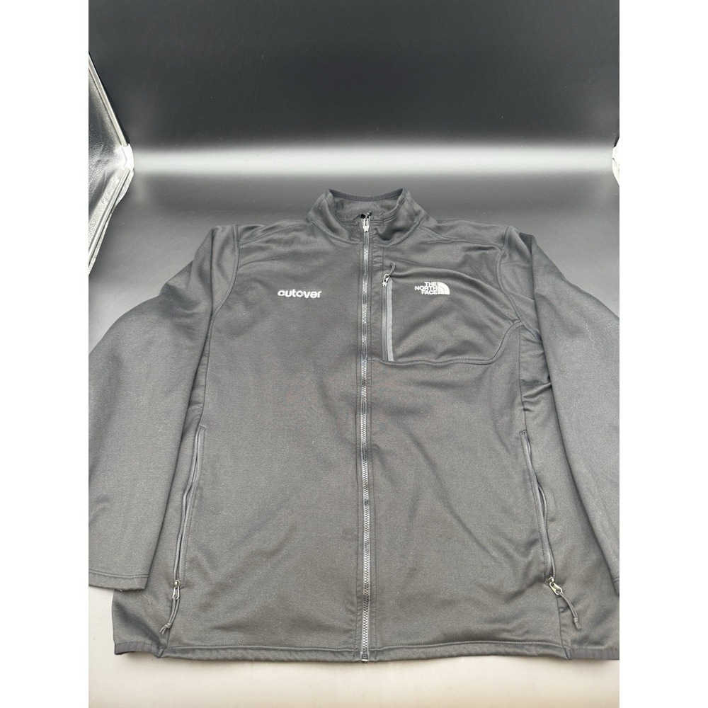 The North Face Skyline Full-Zip Fleece Jacket Black Embroidered Powerade Size XL